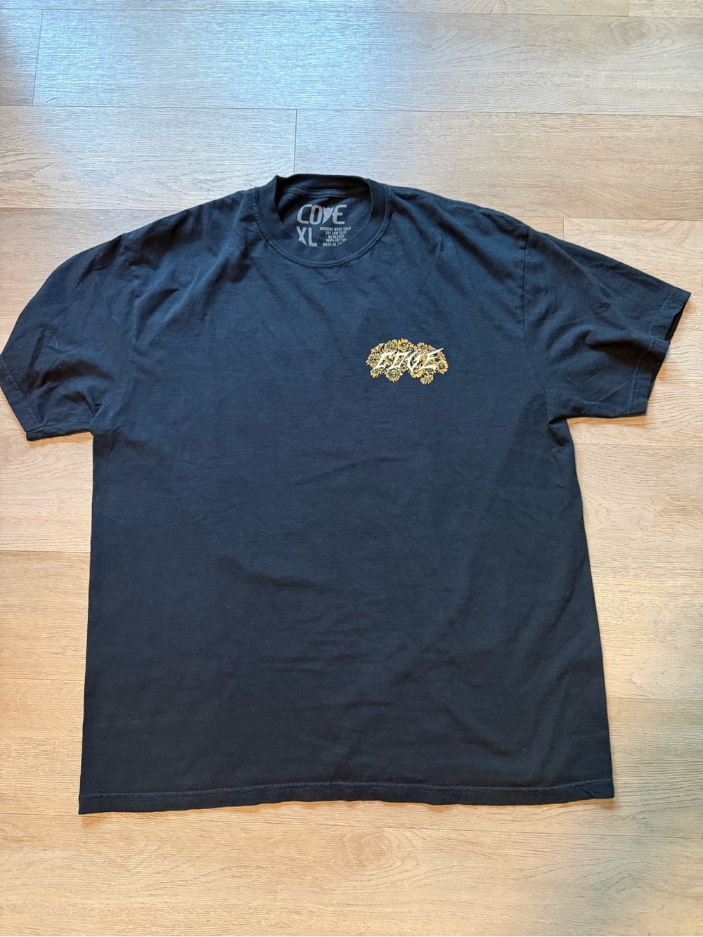 Cove XL Men's Black Graphic Logo T‑Shirt - 100% Cotton
